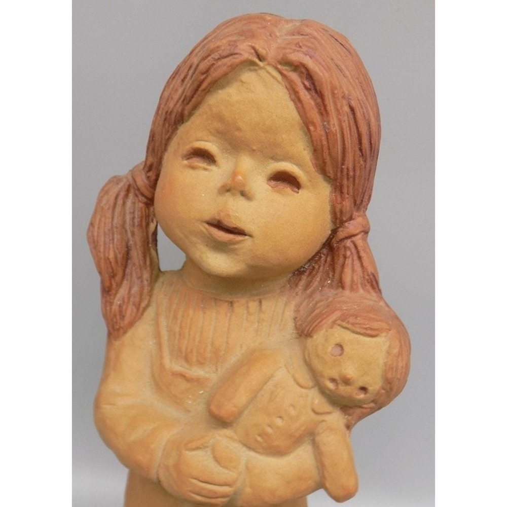 Vintage National Silver Co. Nagoya Japan Hand Craft Genuine Stoneware Small Girl